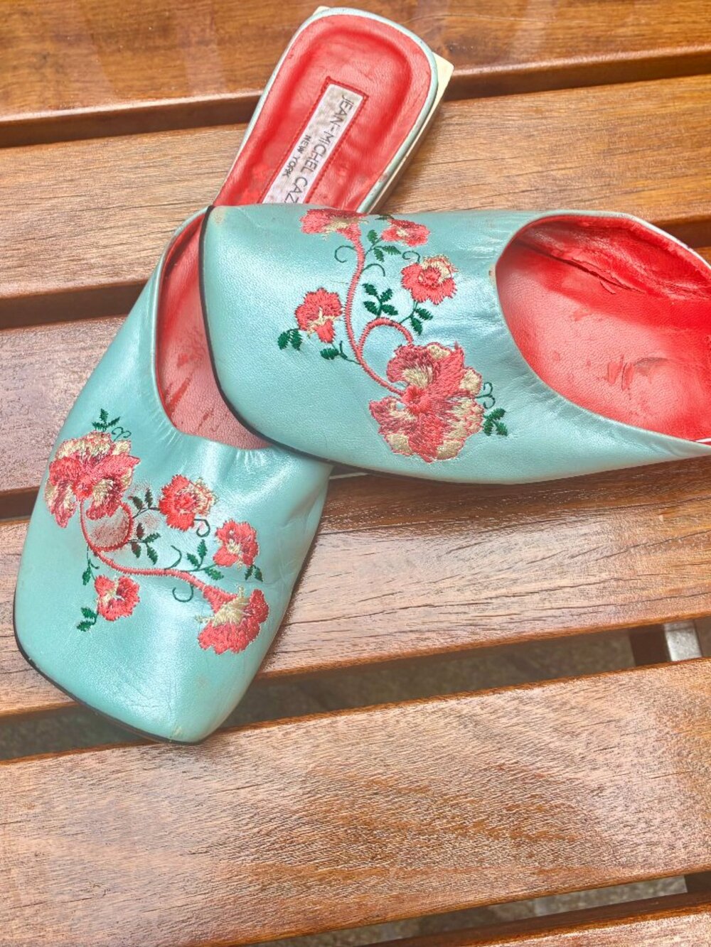 BABY BLUE MULES size 8 jean michel cazabat nyc